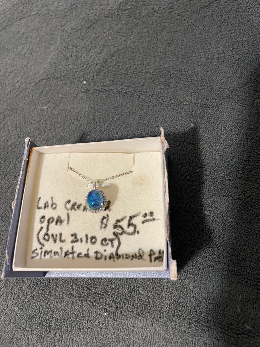 Blue Opal Pendant Necklace - Women Jewelry